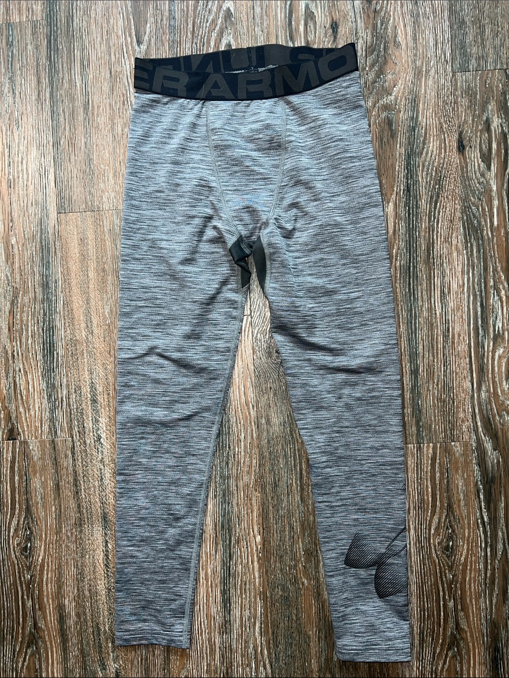 Under Armour Boys Large Gray Performance Compression ColdGear Leggings